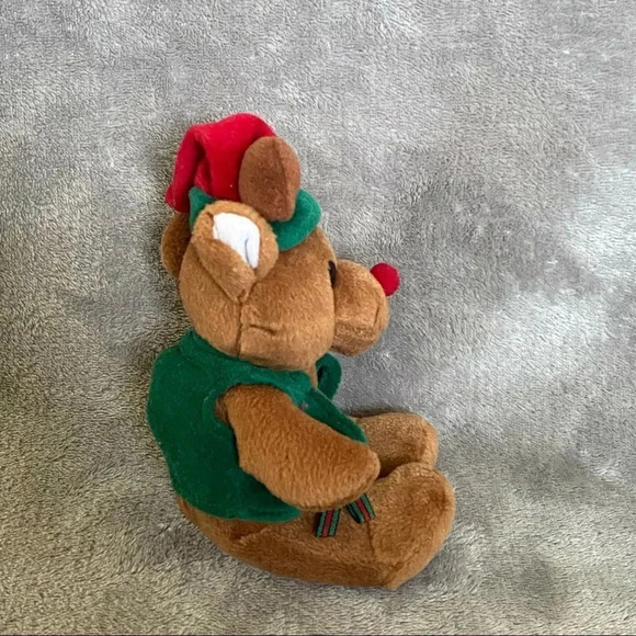 Commonwealth 8” Reindeer Elf Santa Helper Brown Green Plush Stuffed Animal Toy - Picture 3 of 7